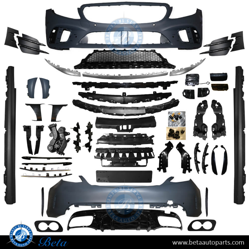 Body Kit AMG C43 Look without Camera Matt Silver for Mercedes C-Class W205 2019-2021 models Body Kit AMG C43 Look without Camera Matt Silver for Mercedes C-Class W205 2019-2021 models